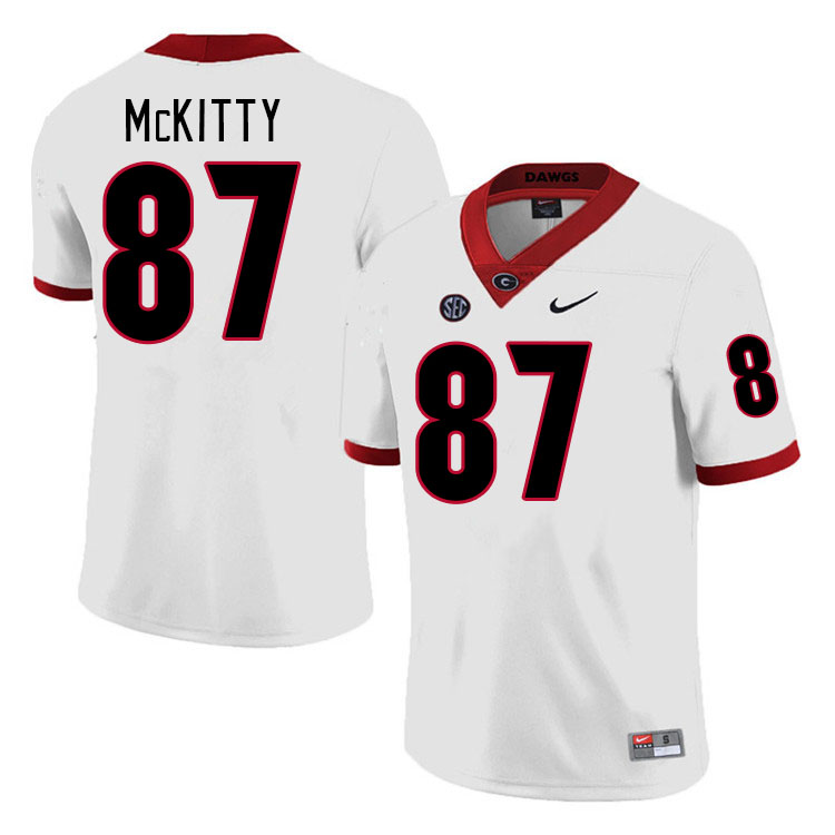 #87 Tre McKitty Georgia Bulldogs Jerseys Football Stitched-Retro White